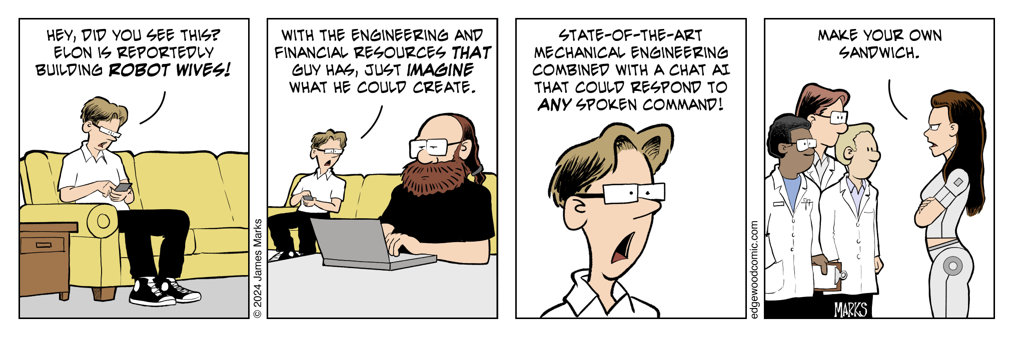 Robot wives comic strip